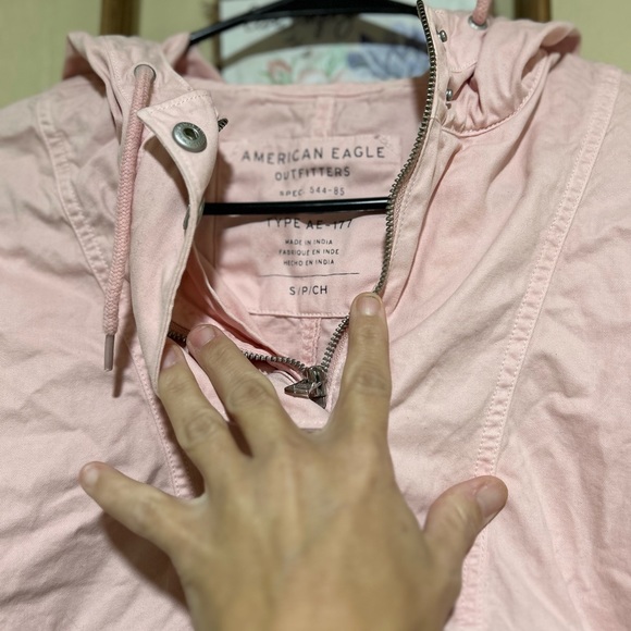 Light pink American Eagle Jean half zip jacket - Picture 3 of 3